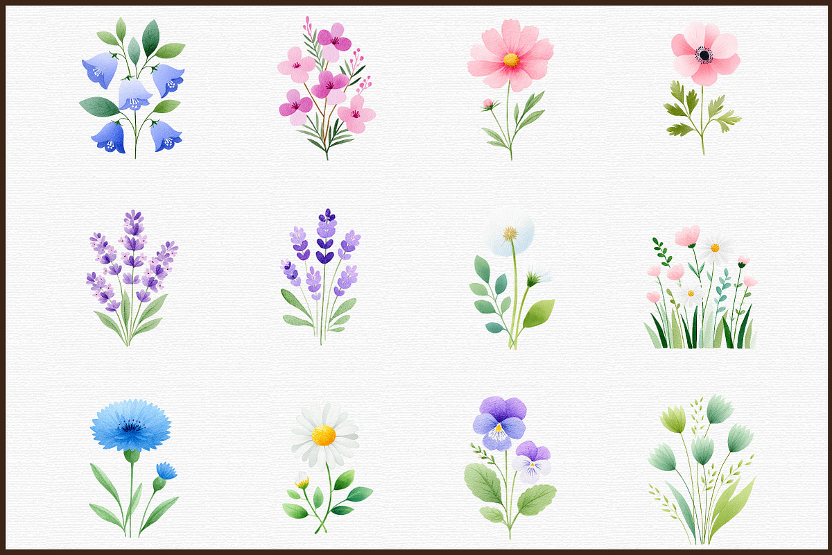 Wild Flowers - Floral Clipart - Mead, an Illustration by Sublimation Artist (Photo 3 of 6)
