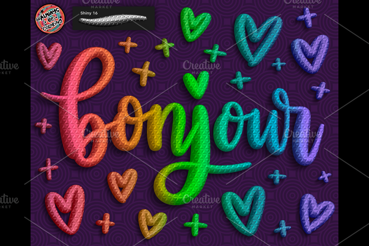 Procreate Trippy 3D Brush Set, a Brush Add-On by AlwaysBeColoring (Photo 11 of 15)