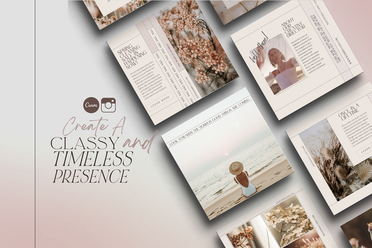 Modern Canva IG Feminine Template, a Social Media Template by ALunadoki Design (Photo 2 of 9)