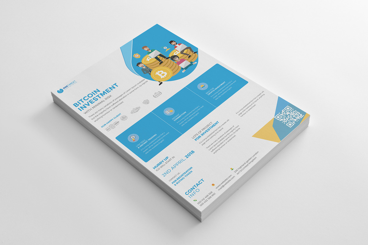 Crypto investment ad flyer, a Flyer Template by Momentostudio