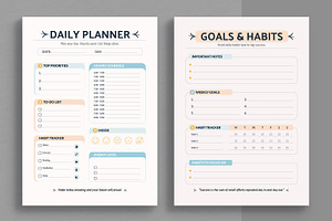 Daily Planner And Habit Tracker, a Stationery Template by ContestDesign