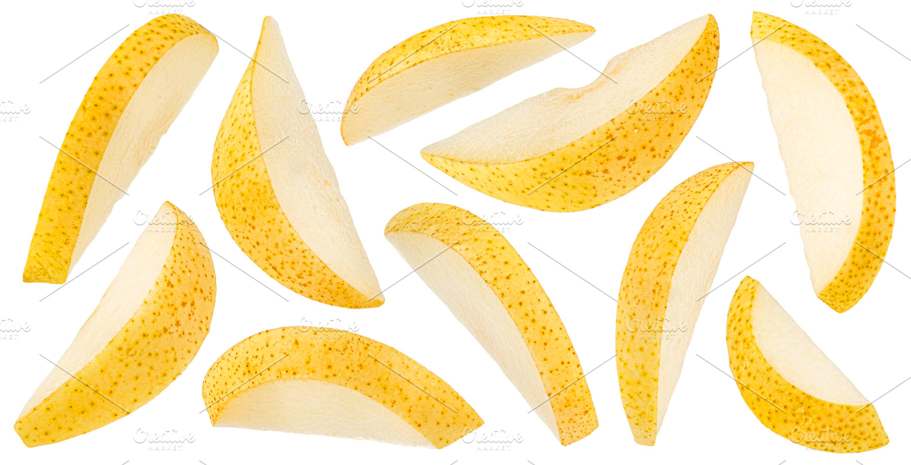 Yellow pear slices collection, a Food & Drink Photo by Max Lashcheuski