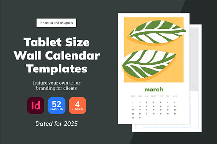 2025 InDesign Calendar Tablet Size, a Marketing Template by Dandymark