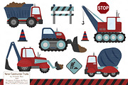 Americana Vector Construction Trucks, an Illustration by Amanda Ilkov (Thumbnail 1 of 2)