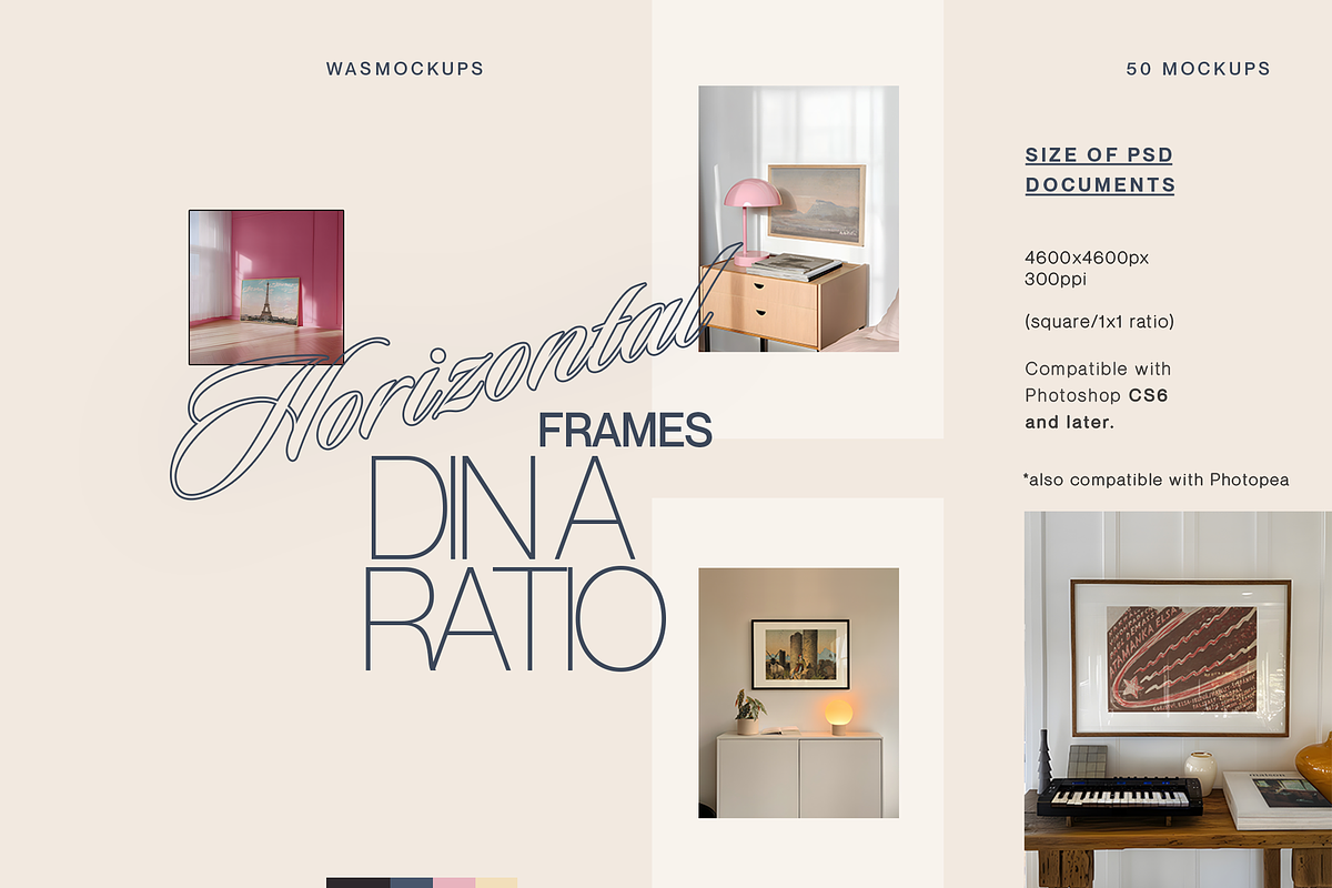 50 Landscape Frame DIN A Bundle, a Household Mockup by WasMockups (Photo 7 of 9)