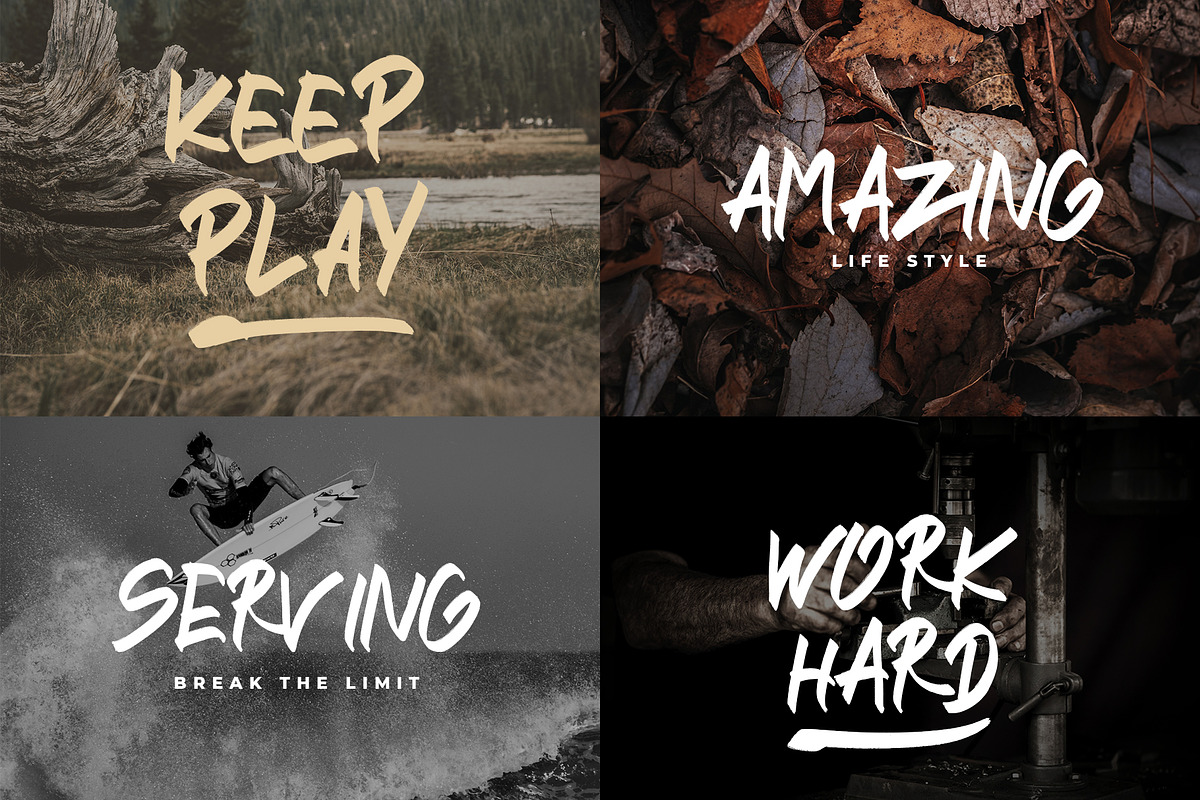 STRIKEOUT || Brush Font preview 5