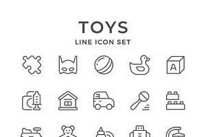 Set line icons of toys, an Outline Icon by motorama