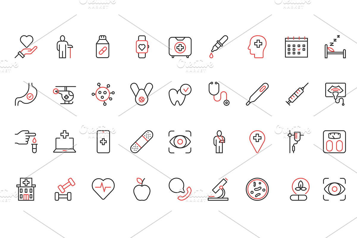 Food icons, a Food Illustration by Lemberg Vector