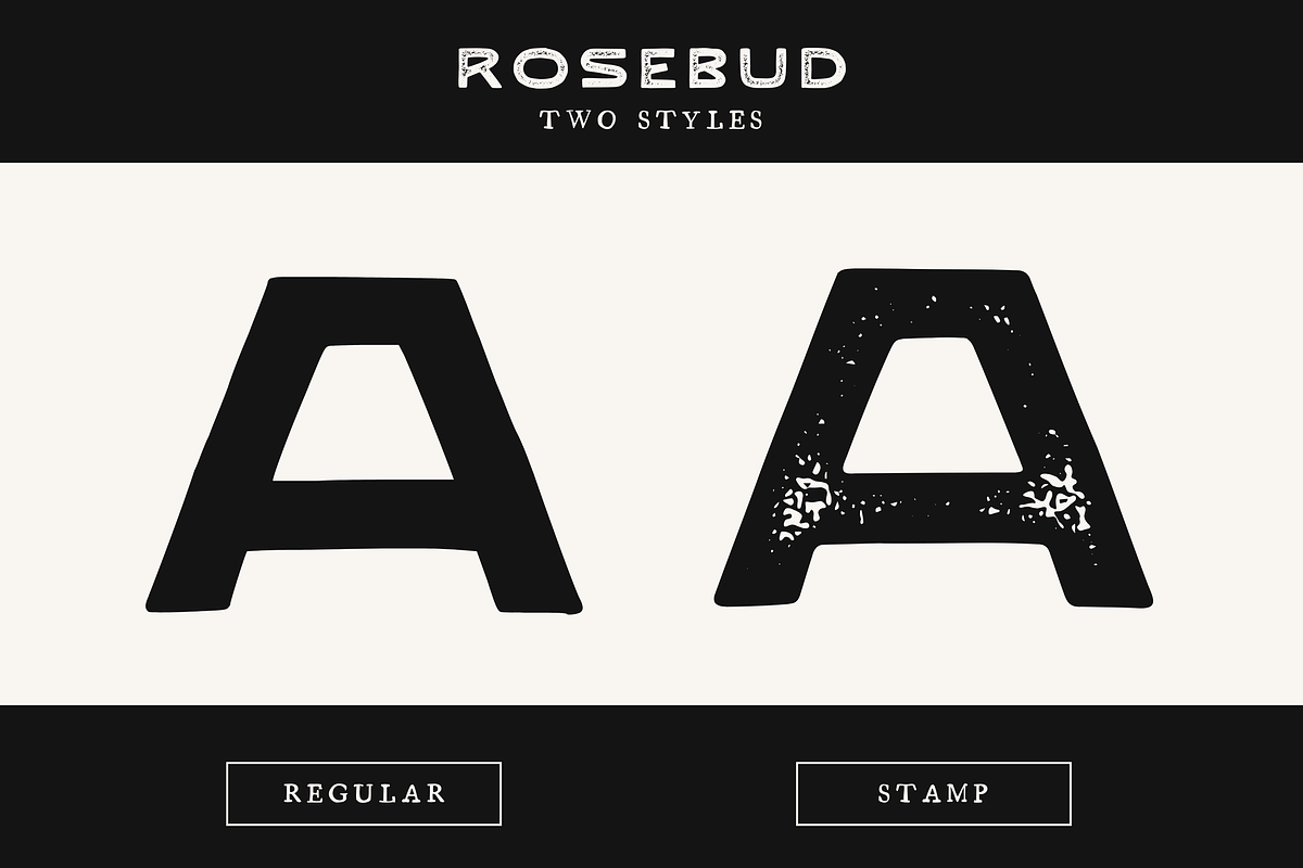 Rosebud - Vintage Letterpress Font, a Sans Serif Font by Graphicfresh (Photo 5 of 8)