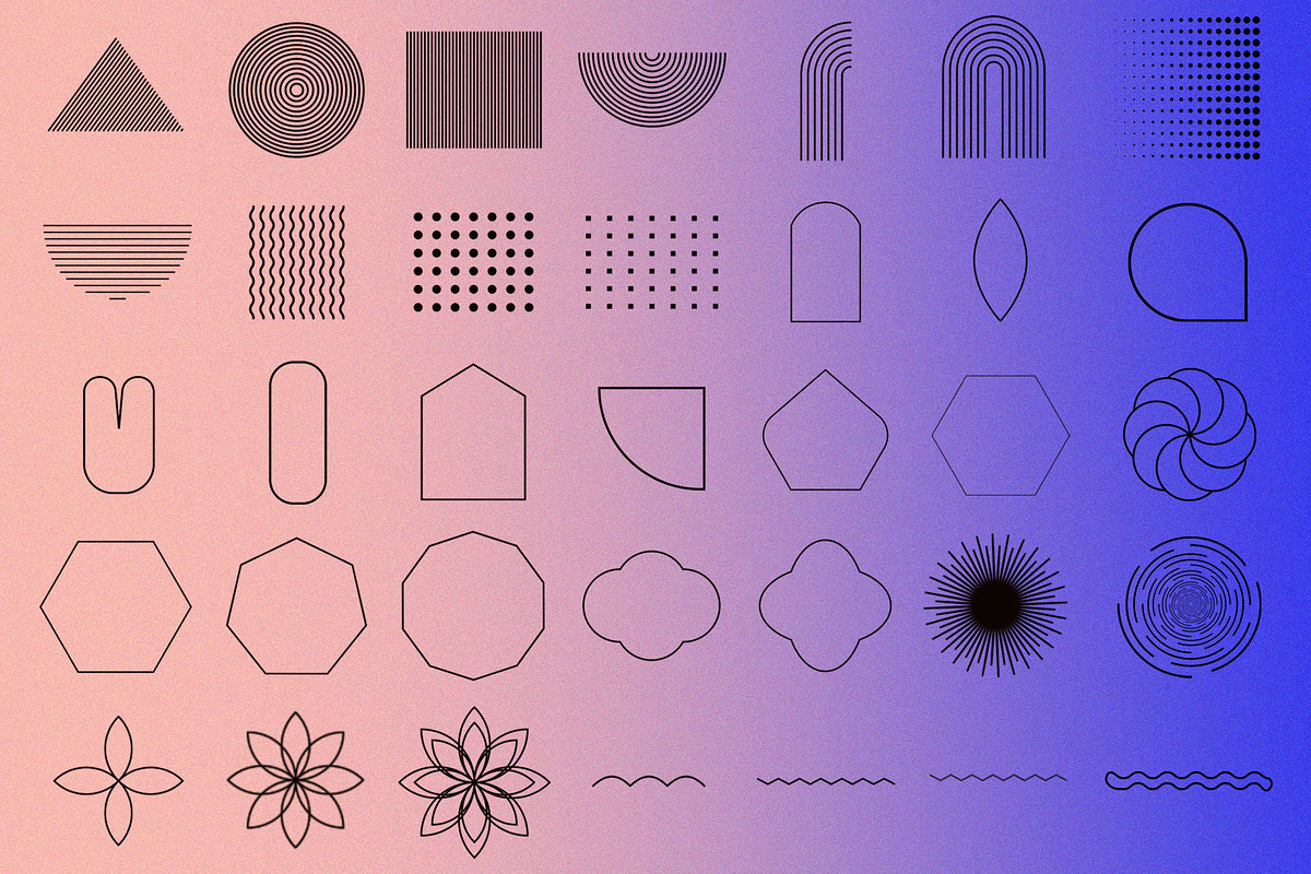 Procreate geometric Shape brushes, a Brush Add-On by Julia Right Studio (Photo 2 of 7)