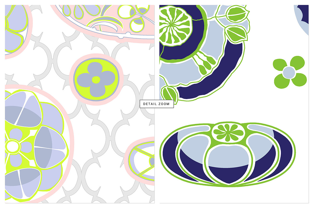 Bold and large art deco style motifs