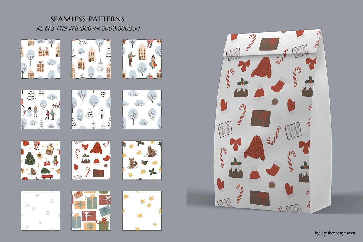 Christmas winter city clipart, a Person Illustration by LyubovZaytseva (Photo 15 of 23)