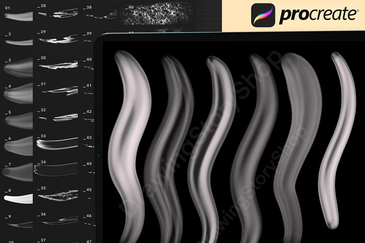 120 Procreate liquid white brushes, a Brush Add-On by DrawingStoryShop (Photo 5 of 7)