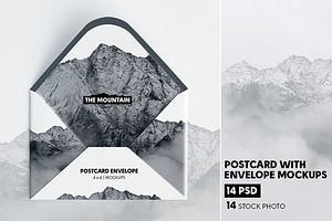 Postcard With Envelope Mock-Ups V.1