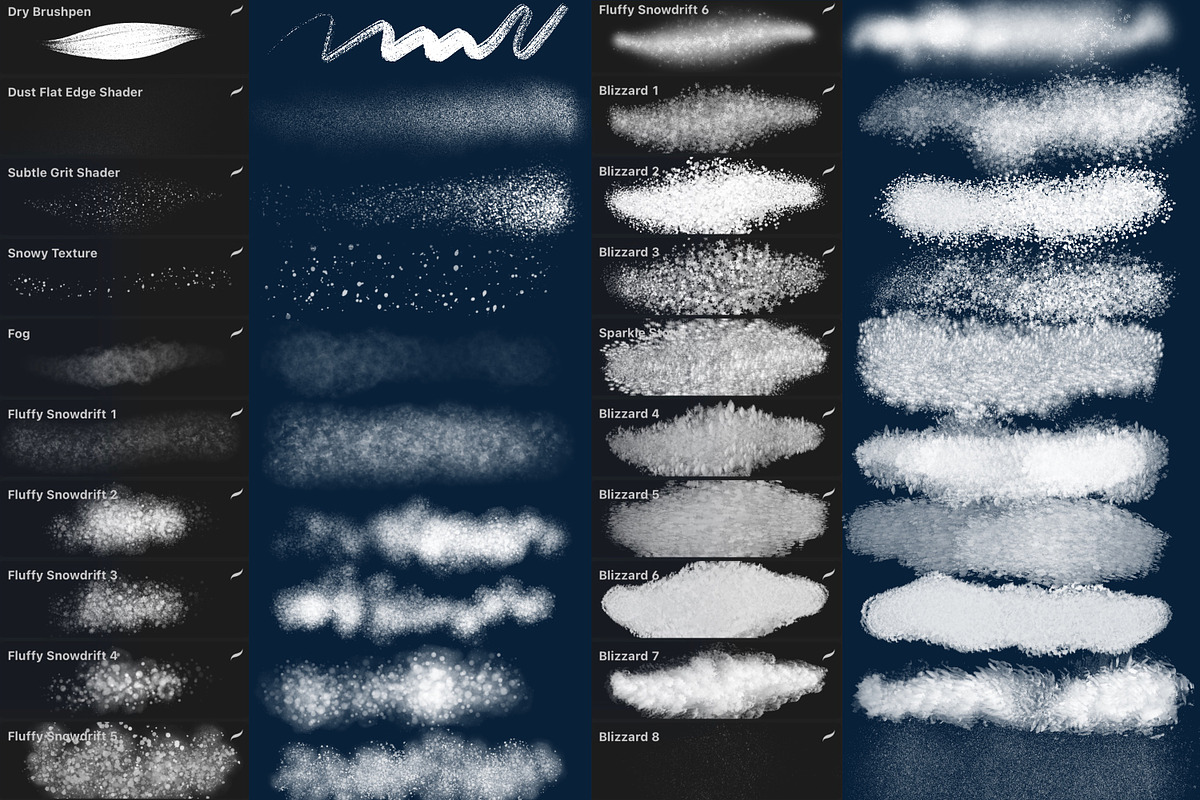 112 Winter Chill Procreate Brushes, a Brush Add-On by OlgaRom (Photo 3 of 12)