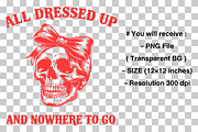 Skull with Bow PNG, Halloween PNG, a Graphic by Clipart Bloom (Thumbnail 2 of 2)