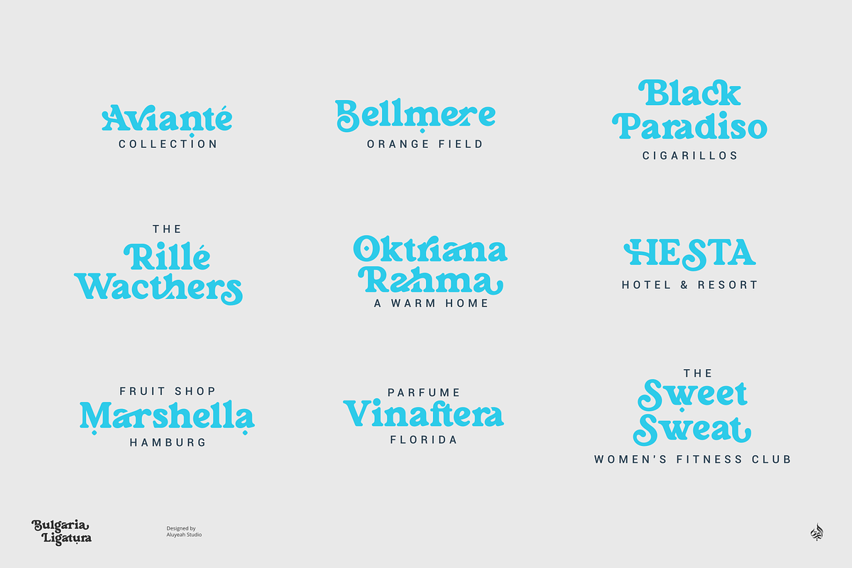 Bulgaria Ligatura, a Sans Serif Font by Aluyeah Studio (Photo 14 of 15)