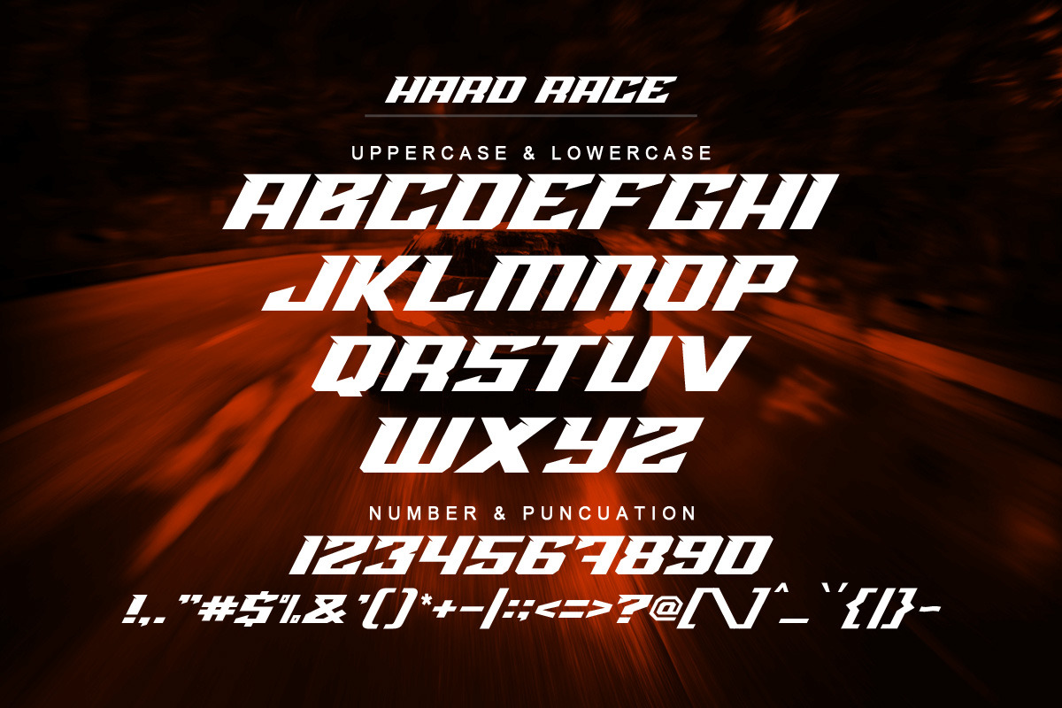 Hard Race Racing Font, a Font by Multype Studio (Photo 8 of 9)