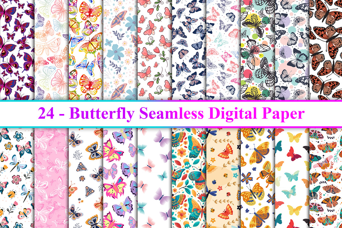 Butterfly Seamless Pattern, a Pattern Graphic by Digital Studio (Photo 1 of 11)