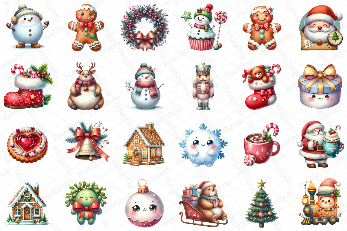Cute Chubby Christmas Clipart, an Illustration by DreamPrint404 (Photo 5 of 5)