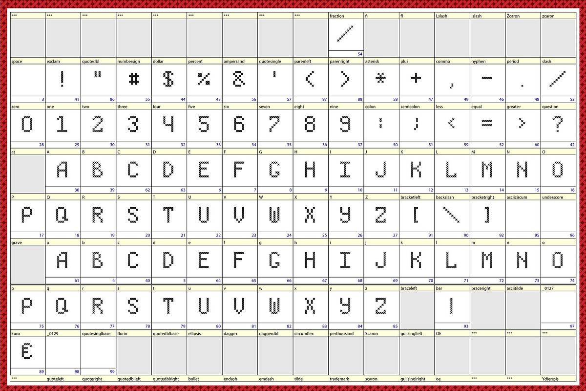 Christmas Knitted Cross-Stitch Font, a Symbol Font by Artolus (Photo 7 of 7)