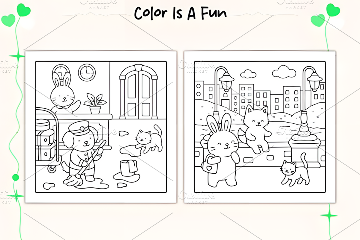 Fuzzy Life Cute and Comfy Coloring, an Animal Illustration by Design Station (Photo 2 of 4)