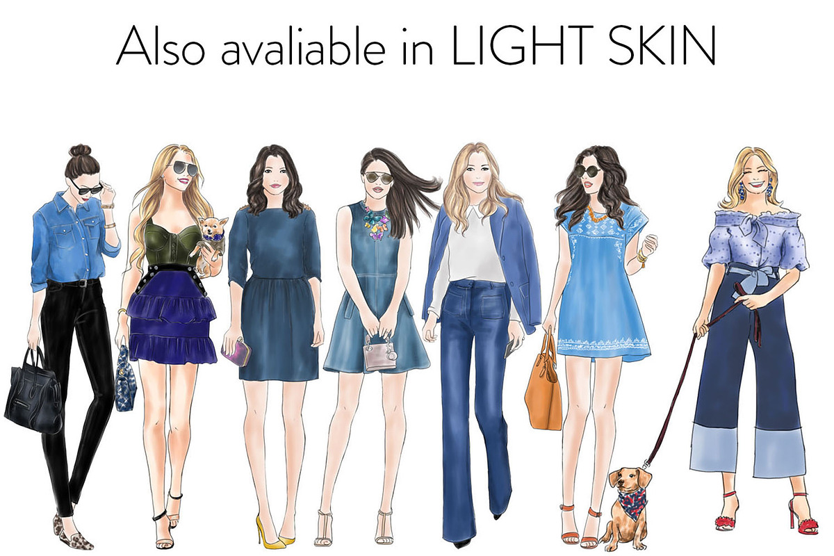 Girls in Denim - Dark Skin, a Person Illustration by Parinaz Wadia Design (Photo 4 of 4)