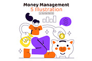 5 Money Management Illustration, a Finance Illustration by denayunebgt (Thumbnail 1 of 3)