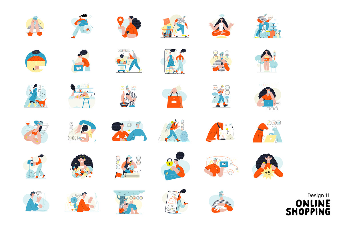 Online Shopping vector illustrations, a Templates & Theme by Grivina's shop (Photo 23 of 26)