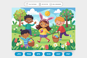 Children happily playing in the park