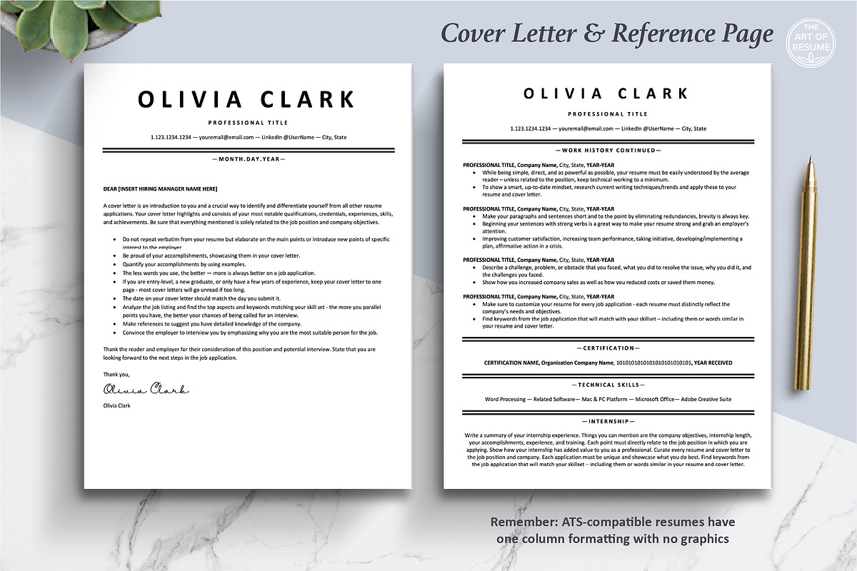 ATS Executive Resume CV Templates, a Resume Template by The Art of Resume (Photo 6 of 8)