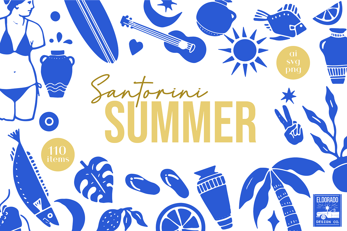 Mediterranean Sea Greek Summer Pack, an Illustration by Eldorado Design Co. (Photo 1 of 4)