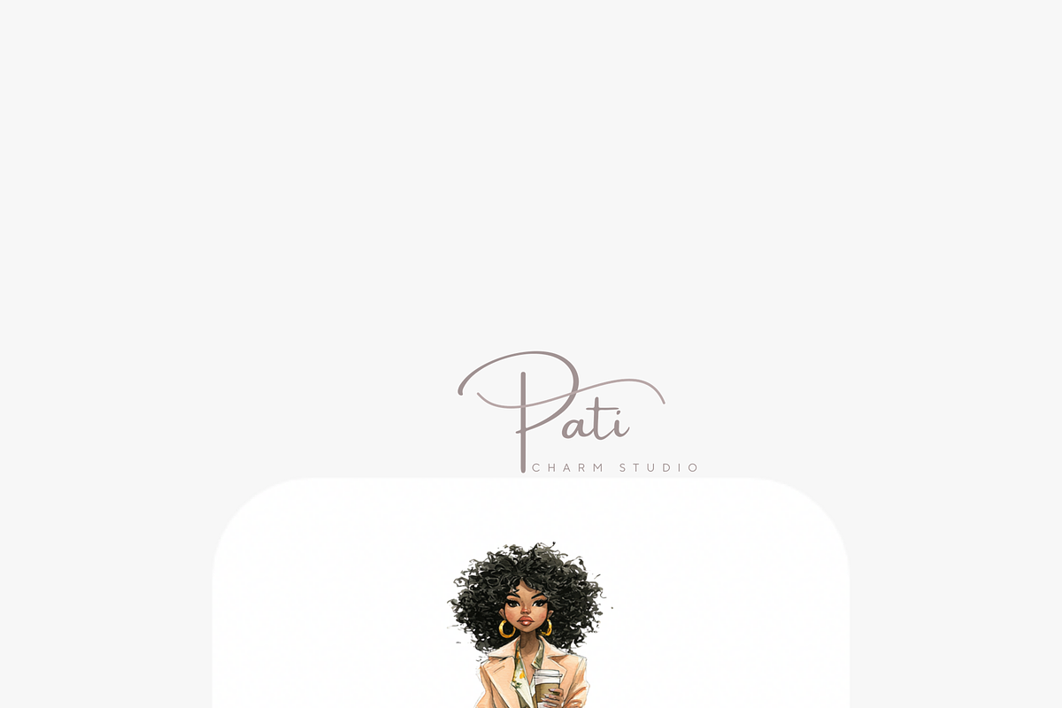 20 Black Girl Fashion Clipart, a Person Illustration by Pati Charm Studio (Photo 6 of 8)