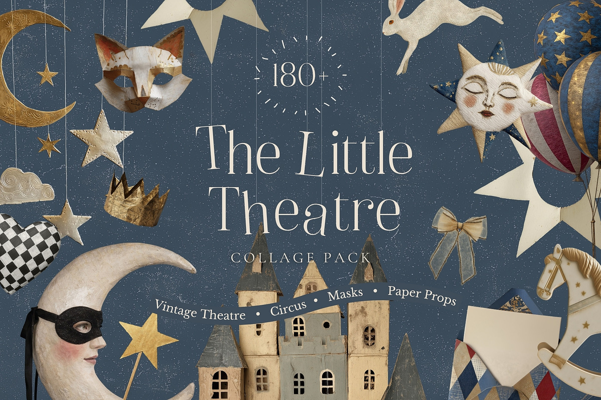 The Little Theatre Collage Pack 180+, an Object Graphic by Design Alchemy Studio (Photo 1 of 14)
