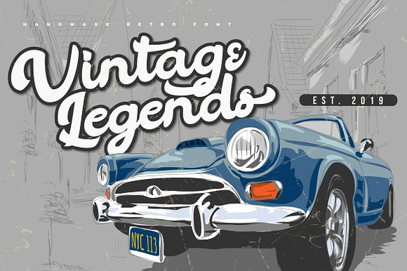 Vintage Legends Handwritten Retro