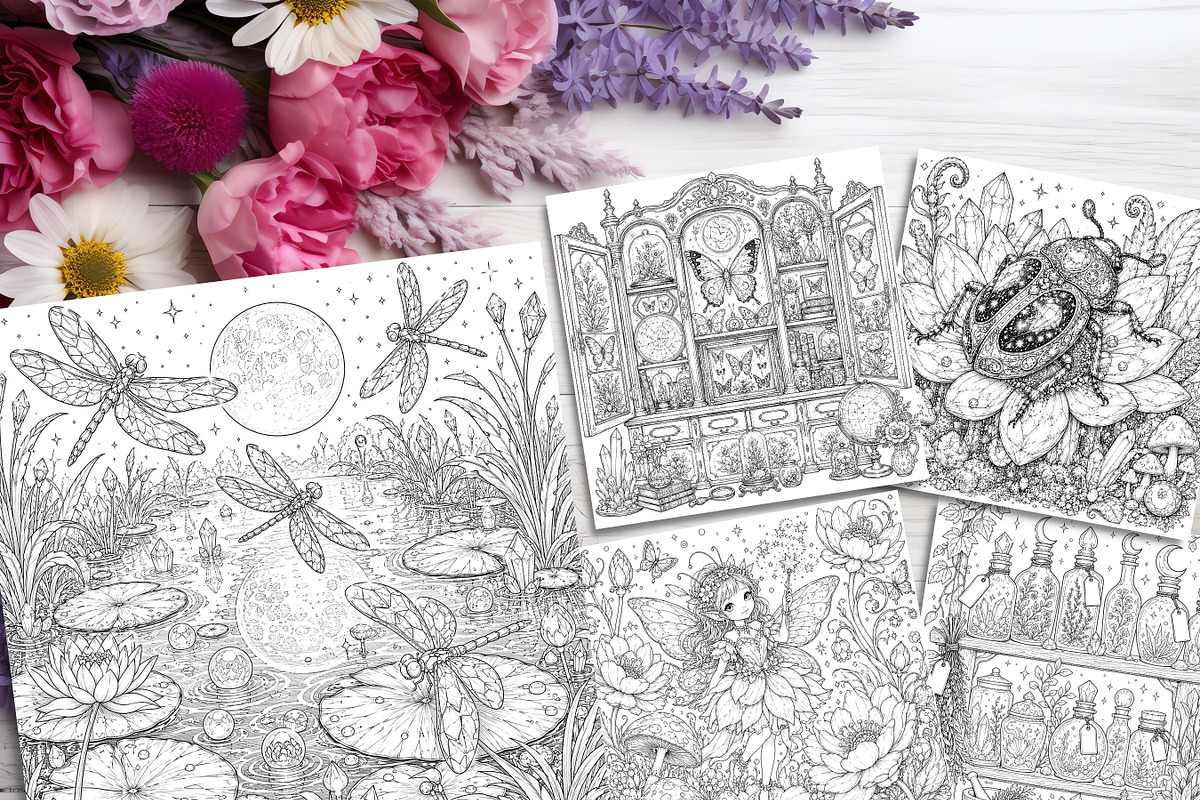 Alien Botanical Garden Coloring Page, a Brochure Template by LA Design (Photo 7 of 10)