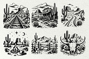 Desert Scenes Line Art Graphics, a Decorative Illustration by DENIDigitalArtSudio (Thumbnail 3 of 10)
