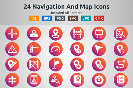 Glyph Circle Gradient Navigatiog Map, a Solid Icon by Muhammad Atiq