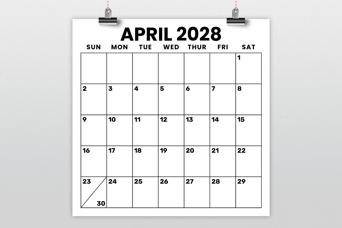 2028 Square 12x12 Large No. Calendar, a Stationery Template by Running With Foxes (Photo 2 of 5)