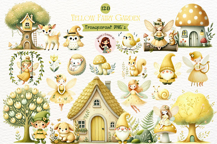 Watercolor Yellow Fairy Clipart