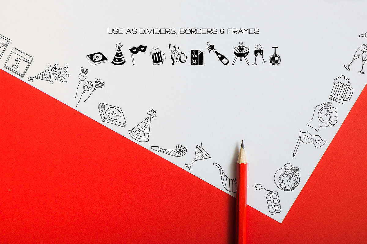 New Year Doodles - Dingbats Font, a Symbol Font by WADLEN (Photo 7 of 8)
