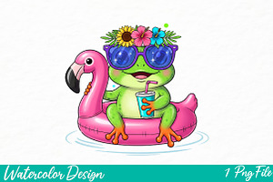 Cute Frog Png, an Illustration by Watercolor design
