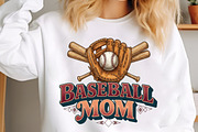 Baseball Mom Vintage PNG Design, an Illustration by designcity5 (Thumbnail 3 of 4)