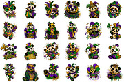 Whimsical Mardi Gras Panda Clipart, an Illustration by Sublimation Artist (Thumbnail 2 of 6)