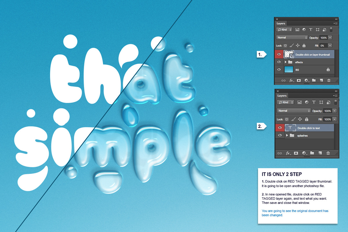 Water Text Effect, a Layer Style Add-On by Evlogiev Studio (Photo 5 of 6)