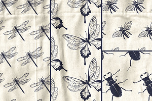 Insects In Patterns And Cliparts