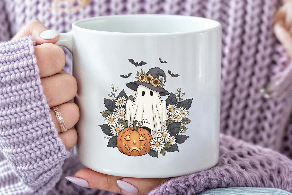 Ghost Witch Pumpkin Fall PNG, an Illustration by CraftArtStudio (Photo 2 of 4)