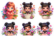 Watercolor Cute Girl and Boy, an Animal Illustration by Design Scotch (Thumbnail 2 of 8)