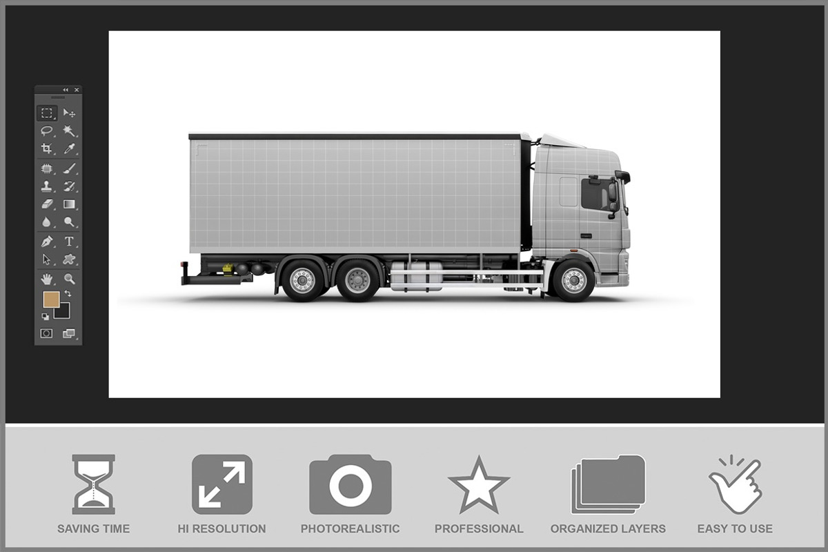 Truck Mockup- Side View, an Advertising Mockup by Bruno's Shop (Photo 2 of 3)