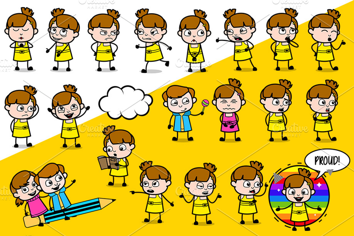 Little Girl ~ Cartoon Character Set, an Education Illustration by The Toon Company (Photo 4 of 7)